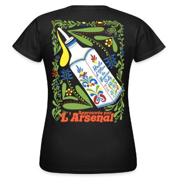 Olivenöl mit gesalzener Butter Toulon - Frauen T-Shirt - Schwarz - Hinten - AI Model Female 172 dark (172cm)