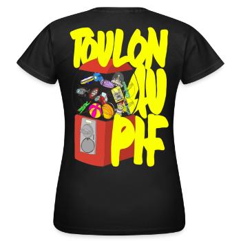 Toulon im Pif - Frauen T-Shirt - Schwarz - Hinten - AI Model Female 172 dark (172cm)