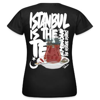 Türkische TeetasseAnimierte Vintage-Szene - Frauen T-Shirt - Schwarz - Hinten - AI Model Female 172 dark (172cm)