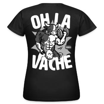 Oh die schwarz-weiße Kuh: für albern, albern, albern - Frauen T-Shirt - Schwarz - Hinten - AI Model Female 172 dark (172cm)
