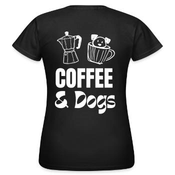 Motif du café et des chiens - T-shirt Femme - noir - Dos - AI Model Female 172 dark (172cm)