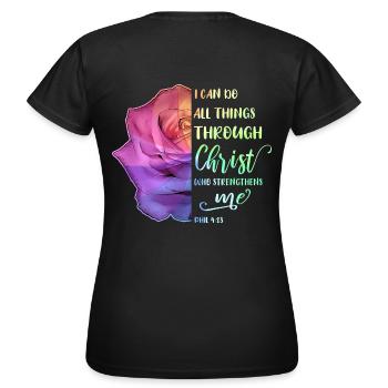 I Can Do All Things Through Christ LGBT Jésus - T-shirt Femme - noir - Dos - AI Model Female 172 dark (172cm)