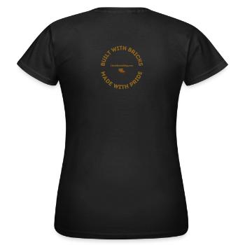Built with bricks made with pride - Women's T-Shirt - black - Back - AI Model Female 172 dark (172cm)