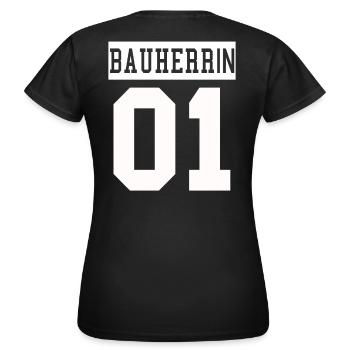 Bauherrin 01 Partner Hausbau Haus Richtfest Idee - Frauen T-Shirt - Schwarz - Hinten - AI Model Female 172 dark (172cm)