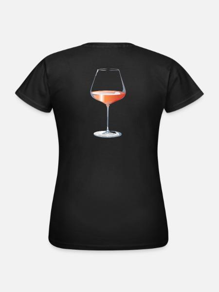 Glas Rosé - Frauen T-Shirt - Schwarz