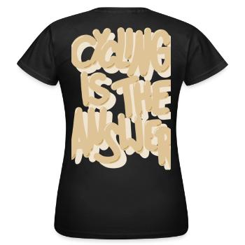 Cycling is the answer beige - Women's T-Shirt - black - Back - AI Model Female 172 dark (172cm)