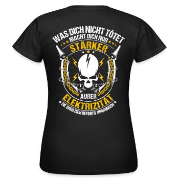 Elektroniker/Elektriker/Elektrizität/Elektronik - Frauen T-Shirt - Schwarz - Hinten - AI Model Female 172 dark (172cm)