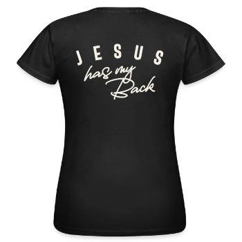 Jesus Has My Back Inspirational Christian Quote - Women's T-Shirt - black - Back - AI Model Female 172 dark (172cm)