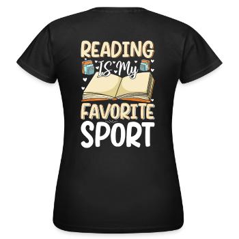 Lesen ist mein Lieblingssport – Für Bücherliebhabe - Frauen T-Shirt - Schwarz - Hinten - AI Model Female 172 dark (172cm)