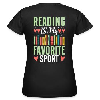 La lecture est mon sport préféré – Pour les amateurs de livres - T-shirt Femme - noir - Dos - AI Model Female 172 dark (172cm)