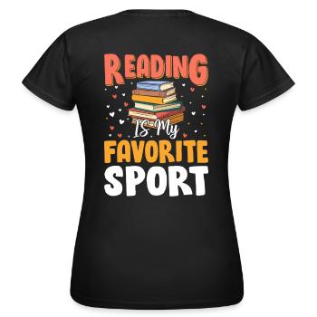 La lecture est mon sport préféré – Pour les amateurs de livres - T-shirt Femme - noir - Dos - AI Model Female 172 dark (172cm)