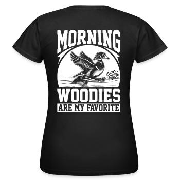 Funny duck hunting saying for hunters - Women's T-Shirt - black - Back - AI Model Female 172 dark (172cm)