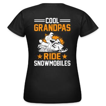 Des grands-pères cool qui conduisent des motoneiges - T-shirt Femme - noir - Dos - AI Model Female 172 dark (172cm)