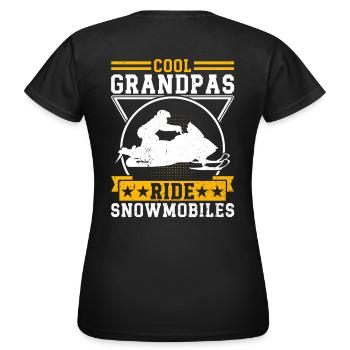 Des grands-pères cool qui conduisent des motoneiges - T-shirt Femme - noir - Dos - AI Model Female 172 dark (172cm)