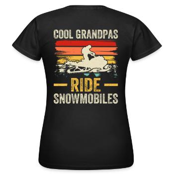 Des grands-pères cool qui conduisent des motoneiges - T-shirt Femme - noir - Dos - AI Model Female 172 dark (172cm)