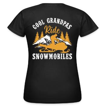 Des grands-pères cool qui conduisent des motoneiges - T-shirt Femme - noir - Dos - AI Model Female 172 dark (172cm)
