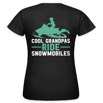 Des grands-pères cool qui conduisent des motoneiges - T-shirt Femme - noir - Dos - AI Model Female 172 dark (172cm)
