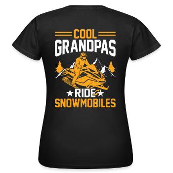 Des grands-pères cool qui conduisent des motoneiges - T-shirt Femme - noir - Dos - AI Model Female 172 dark (172cm)