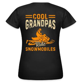 Des grands-pères cool qui conduisent des motoneiges - T-shirt Femme - noir - Dos - AI Model Female 172 dark (172cm)