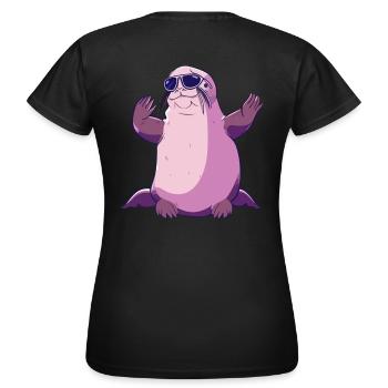 Phoque avec des lunettes de soleil - Créature marine cool sur une photo - T-shirt Femme - noir - Dos - AI Model Female 172 dark (172cm)