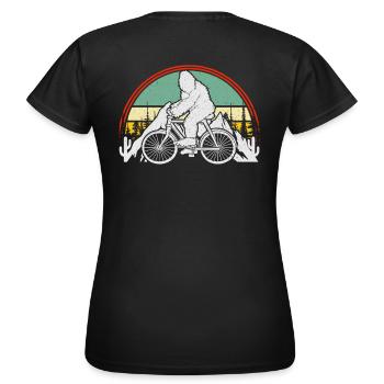 Bigfoot Mountain Bike – Fun MTB Design - Women's T-Shirt - black - Back - AI Model Female 172 dark (172cm)