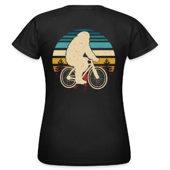 Bigfoot Mountain Bike – Fun MTB Design - Women's T-Shirt - black - Back - AI Model Female 172 dark (172cm)