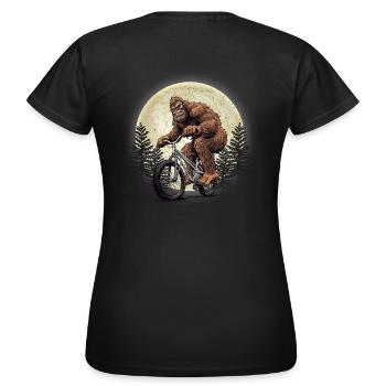 Bigfoot Mountain Bike – Fun MTB Design - Women's T-Shirt - black - Back - AI Model Female 172 dark (172cm)
