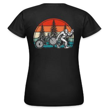 Bigfoot Mountain Bike – Fun MTB Design - Women's T-Shirt - black - Back - AI Model Female 172 dark (172cm)