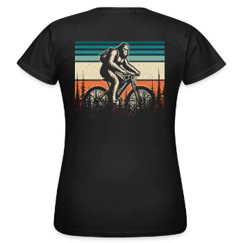 Bigfoot Mountain Bike – Fun MTB Design - Women's T-Shirt - black - Back - AI Model Female 172 dark (172cm)