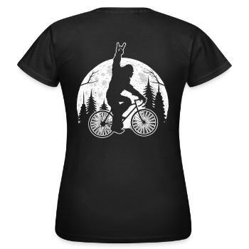 Bigfoot Mountain Bike – Fun MTB Design - Women's T-Shirt - black - Back - AI Model Female 172 dark (172cm)