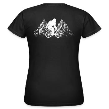 Bigfoot Mountain Bike – Fun MTB Design - Women's T-Shirt - black - Back - AI Model Female 172 dark (172cm)