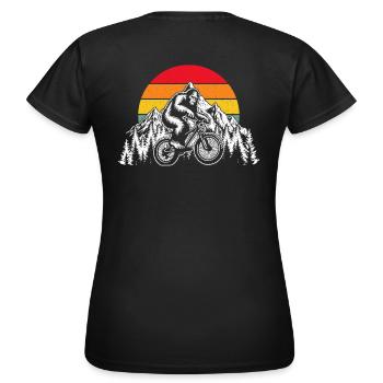 Bigfoot Mountain Bike – Fun MTB Design - Women's T-Shirt - black - Back - AI Model Female 172 dark (172cm)