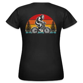 Bigfoot Mountain Bike – Fun MTB Design - Women's T-Shirt - black - Back - AI Model Female 172 dark (172cm)