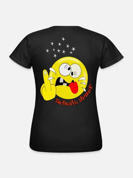 Lustig Smiley spaßig - Frauen T-Shirt - Schwarz