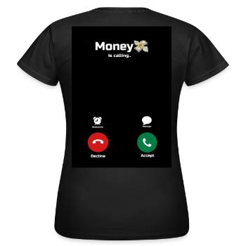 L’argent vous appelle - T-shirt Femme - noir - Dos - AI Model Female 172 dark (172cm)