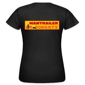 Mantrailer im Einsatz (Frau) - Frauen T-Shirt - Schwarz - Hinten - AI Model Female 172 dark (172cm)