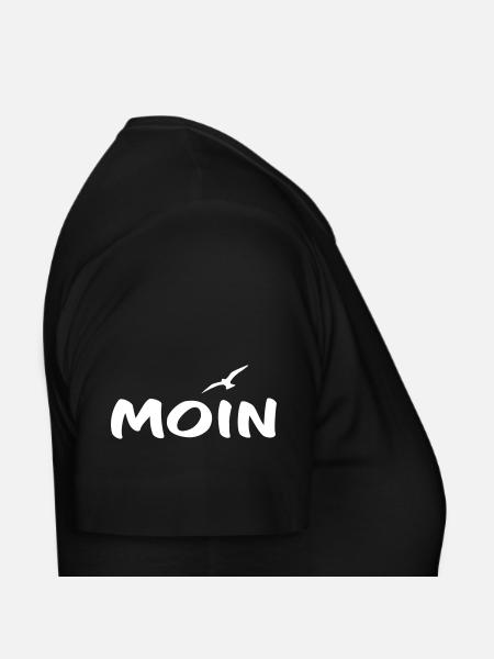 Moin mit Möwe weiß - Frauen T-Shirt - Schwarz