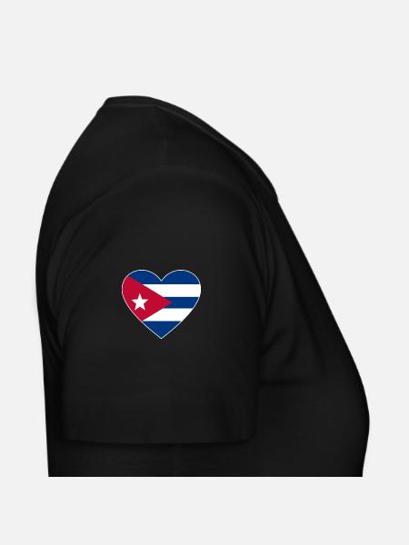 Kuba Flagge Herz - Frauen T-Shirt - Schwarz - Rechts