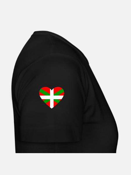 Drapeau basque coeur - T-shirt Femme - noir - Droite