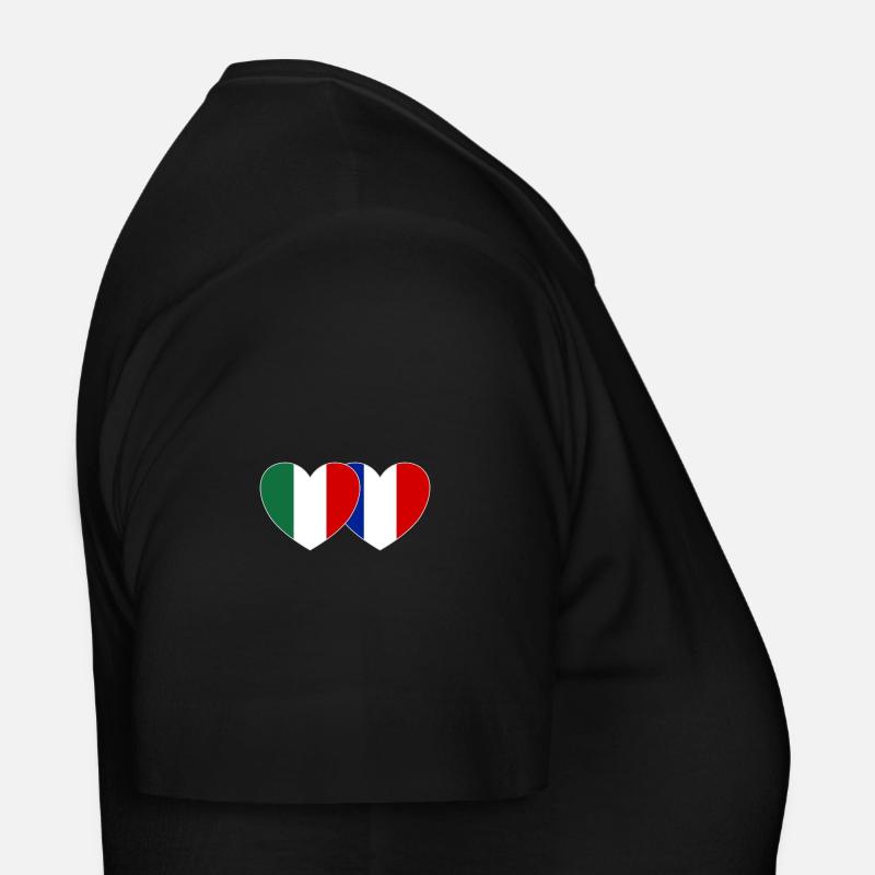 Italia Francia Flag Cuore - Maglietta da donna - nero
