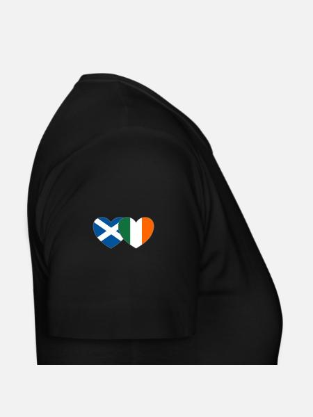 Scotland Ireland Flag Heart - Women's T-Shirt - black