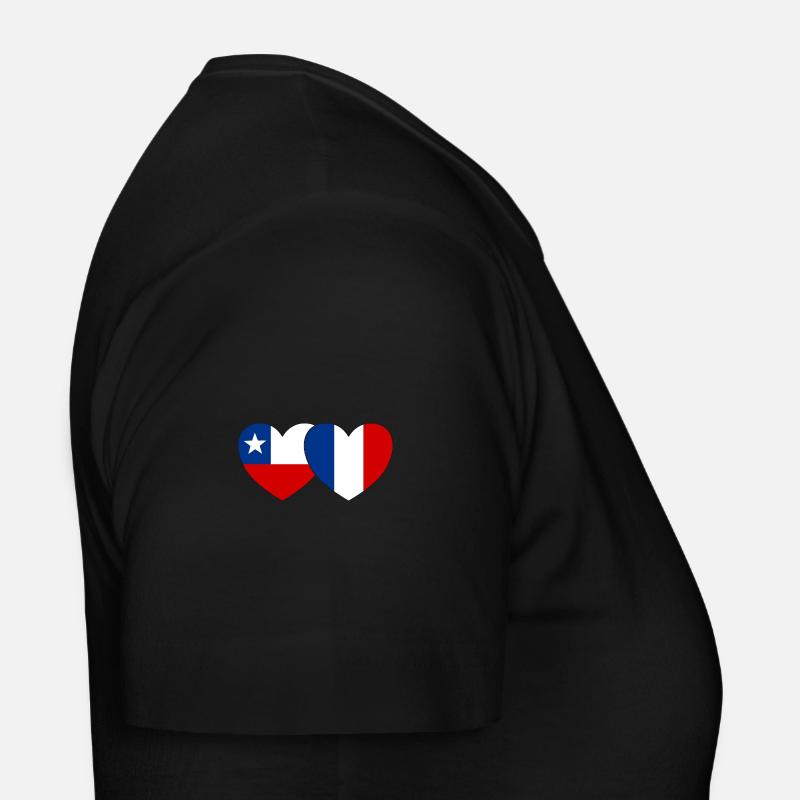 Chile Frankreich Flagge Herz Frauen T-Shirt