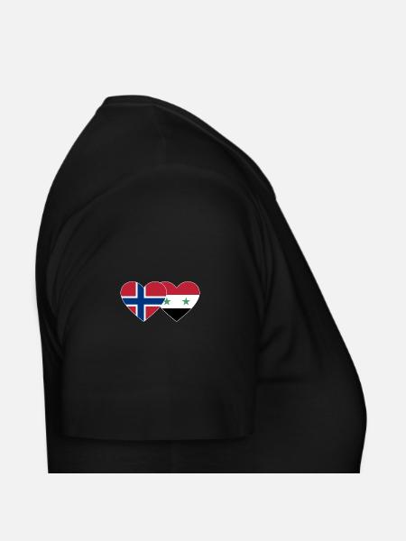 Norwegen Syrien Flagge Herz - Dame-T-shirt - sort