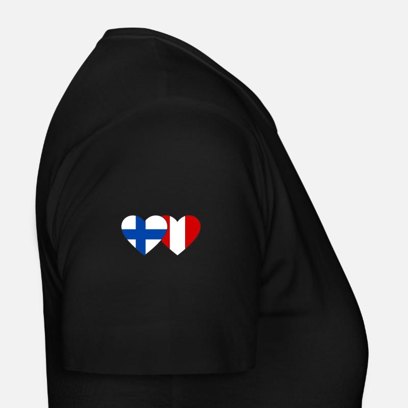 Finlande Pérou Drapeau du Cœur T-shirt Femme