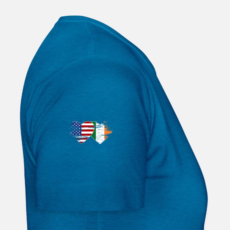 États-Unis Irlande drapeau coeur utilisé T-shirt Femme