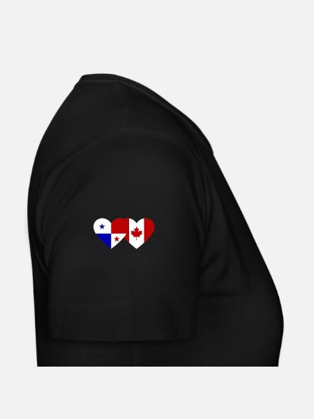 Panama Kanada Flagge - Frauen T-Shirt - Schwarz - Rechts