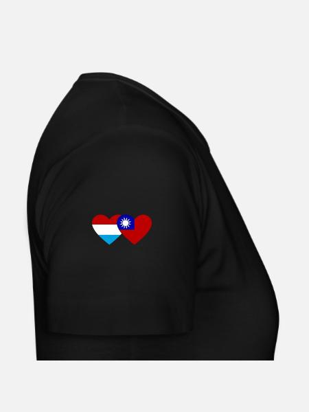 Luxemburg Taiwan Flagge Herz - Frauen T-Shirt - Schwarz