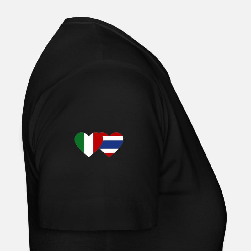 Italie Thaïlande Drapeau Coeur T-shirt Femme