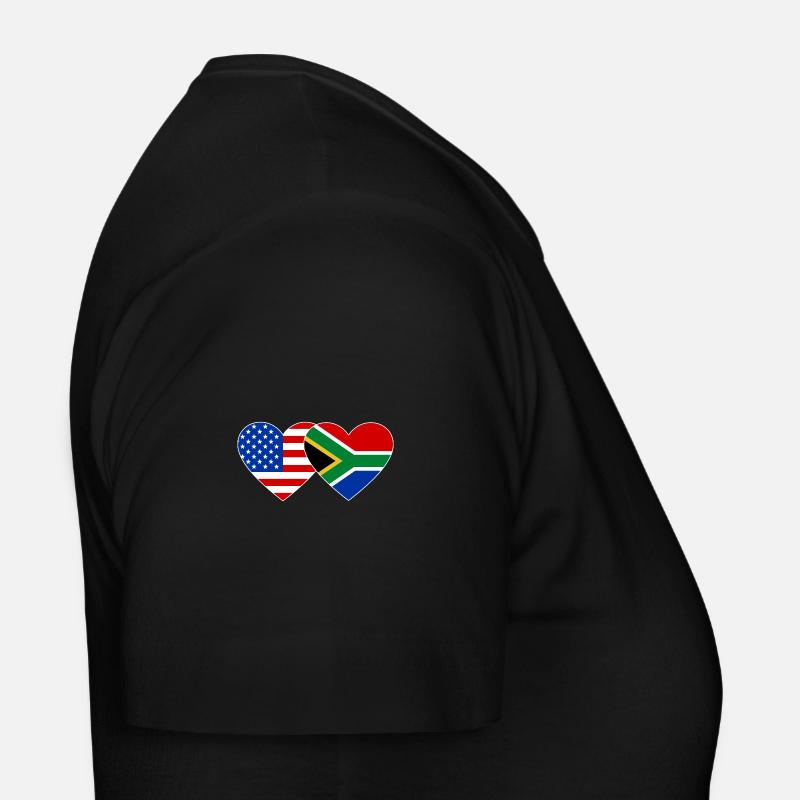 États-Unis, Afrique du Sud, drapeau, forme de coeur T-shirt Femme