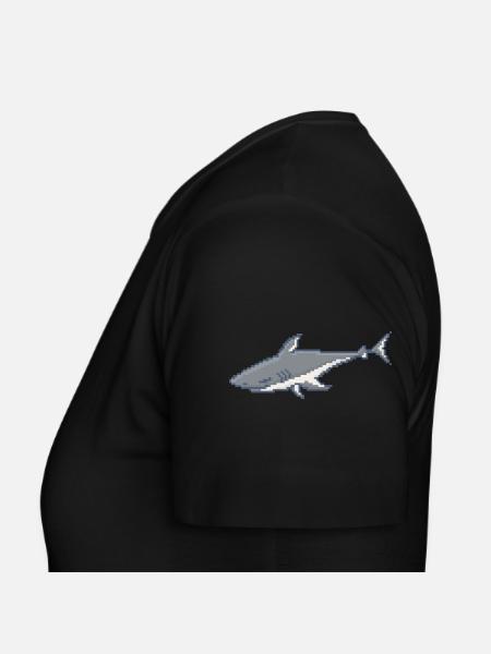 Retro Pixel Great White Shark - Women's T-Shirt - black